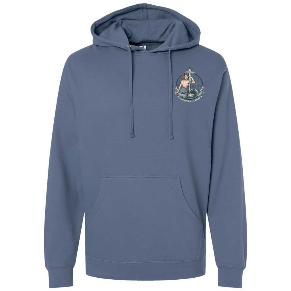 Mountains & Mermaids Rosie The Riveter Pullover Hoodie (Storm)