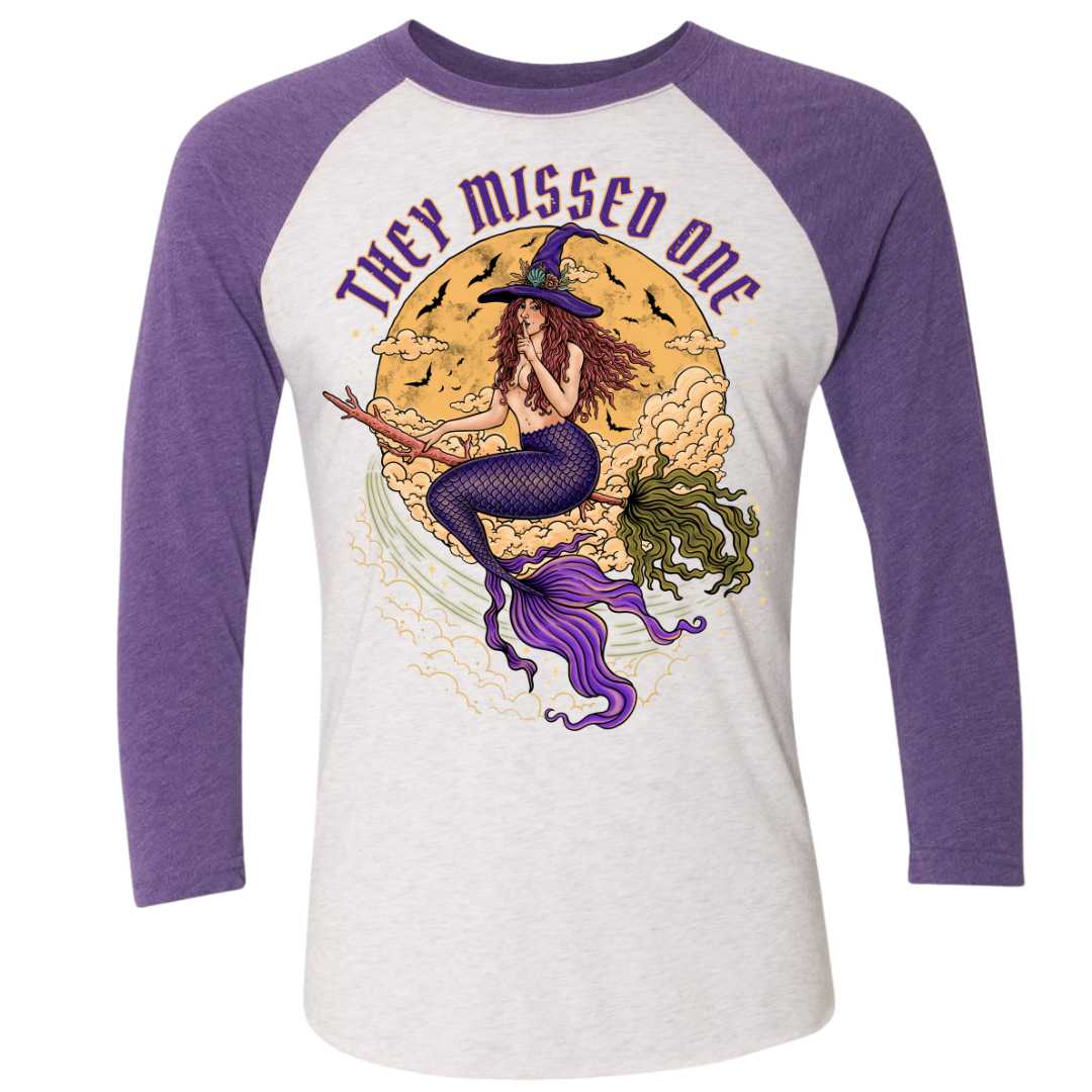Mountains & Mermaids Salem Siren Baseball T-Shirt (Purple)