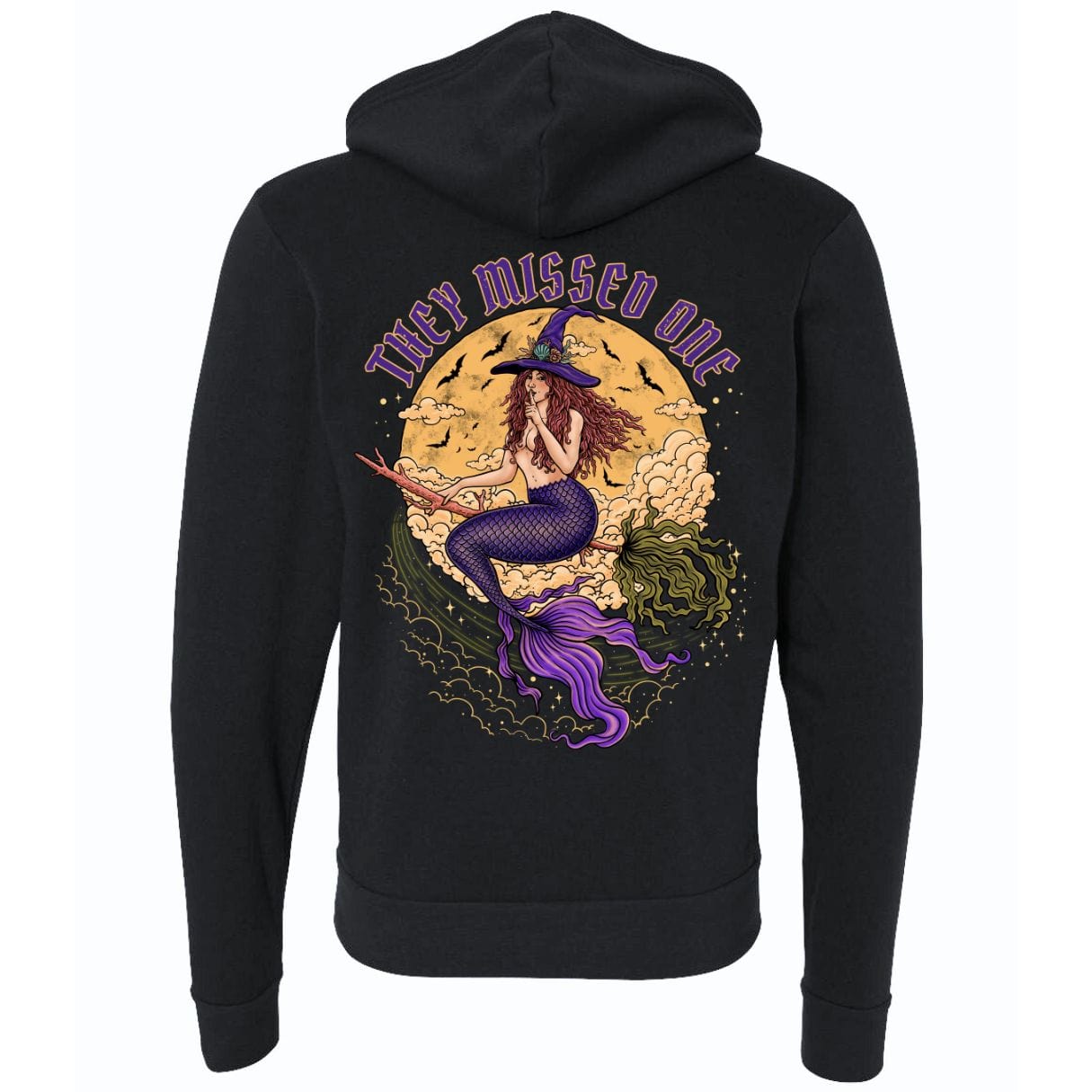 Mountains & Mermaids Salem Siren Full Zip Fleece Hoodie (Black) S