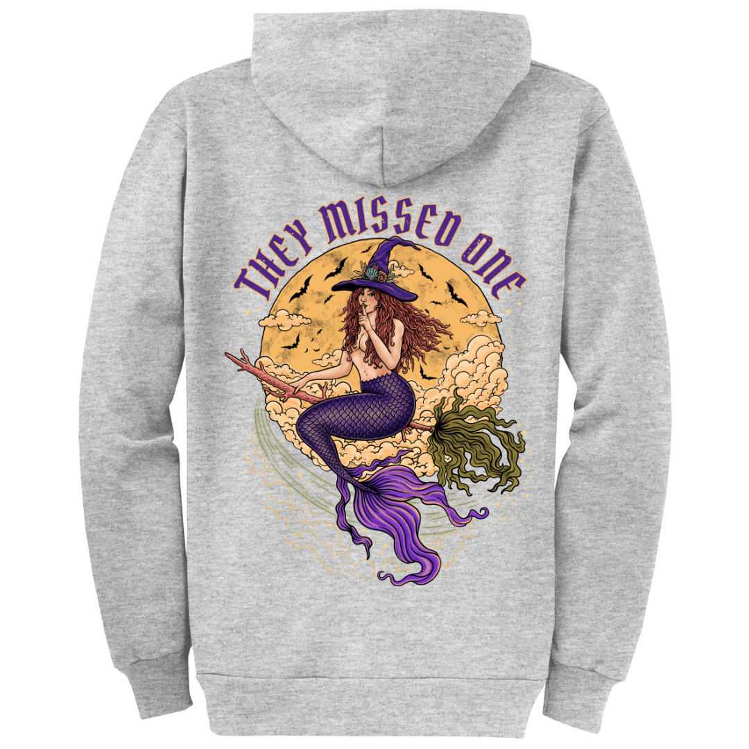 Mountains & Mermaids Salem Siren Full Zip Fleece Hoodie S / Heather Gray MM9696