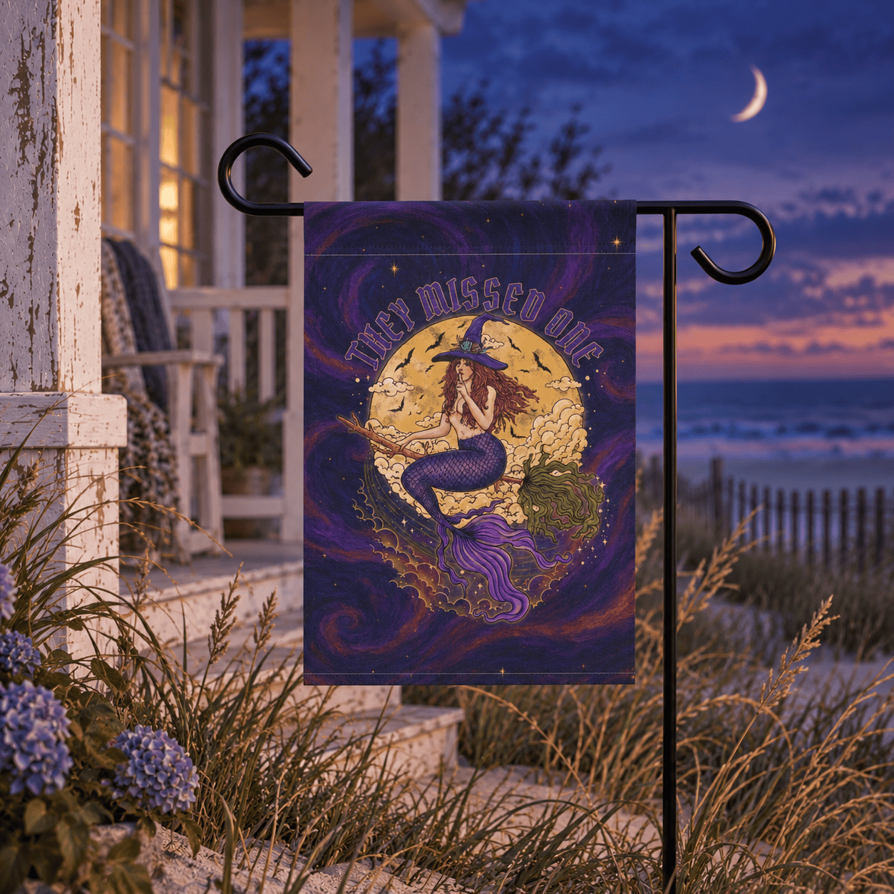 Mountains & Mermaids Salem Siren House Flag 12'' × 18'' 15142563431359258882