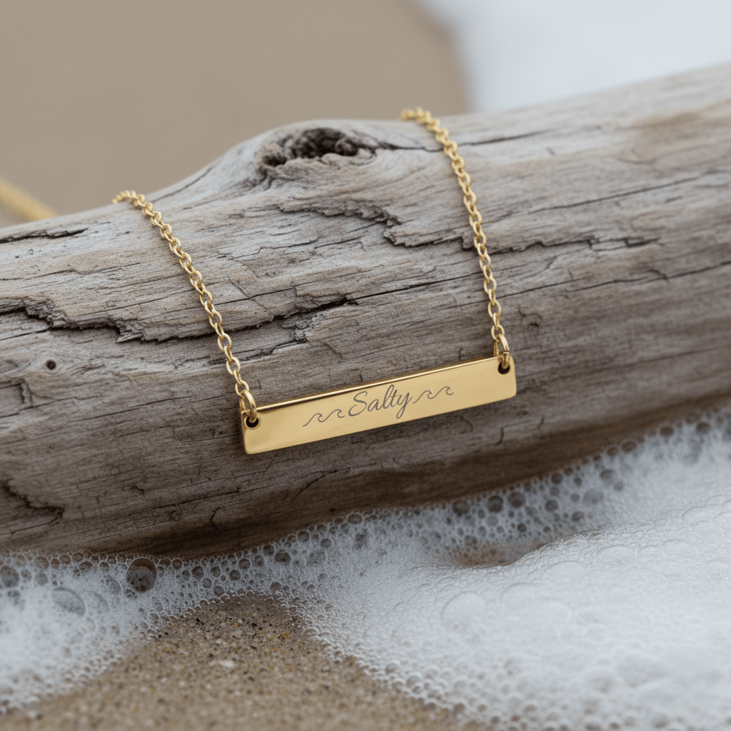 Mountains & Mermaids Salty Horizontal Bar Necklace