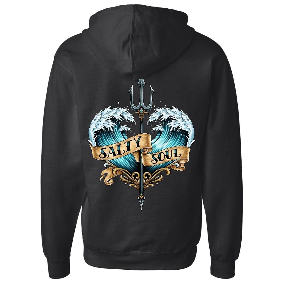Mountains & Mermaids Salty Soul Pullover Hoodie Small / Black