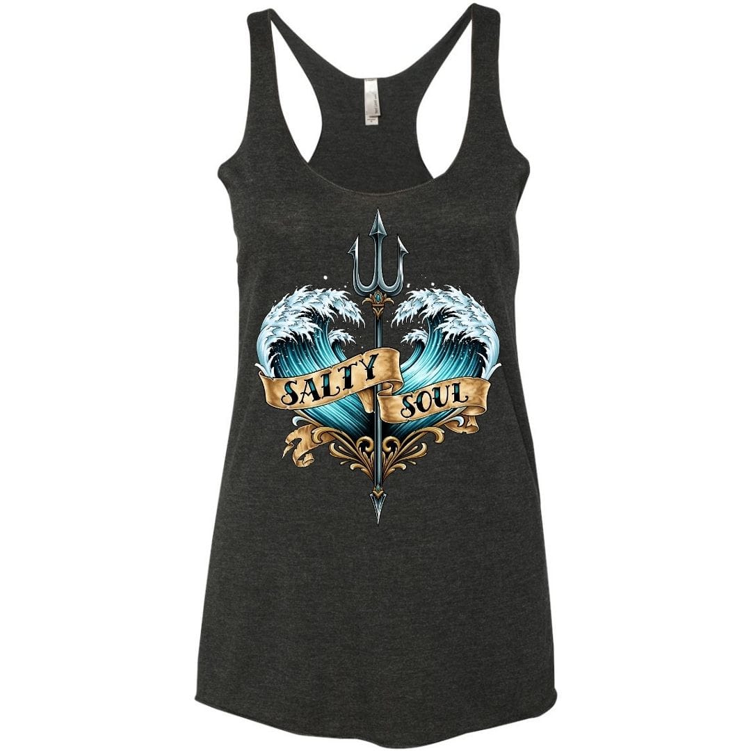 Mountains & Mermaids Salty Soul Racerback Tank Small / Heather Black