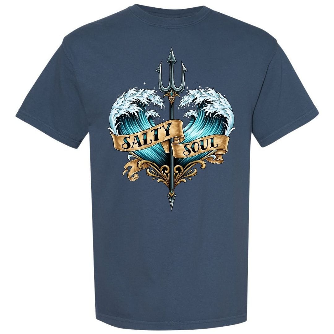 Mountains & Mermaids Salty Soul T-Shirt Small / Midnight