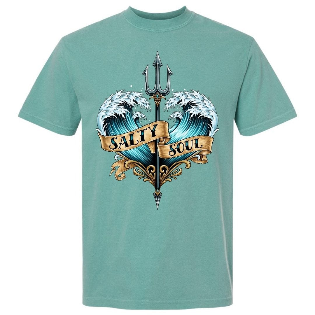 Mountains & Mermaids Salty Soul T-Shirt Small / Seafoam