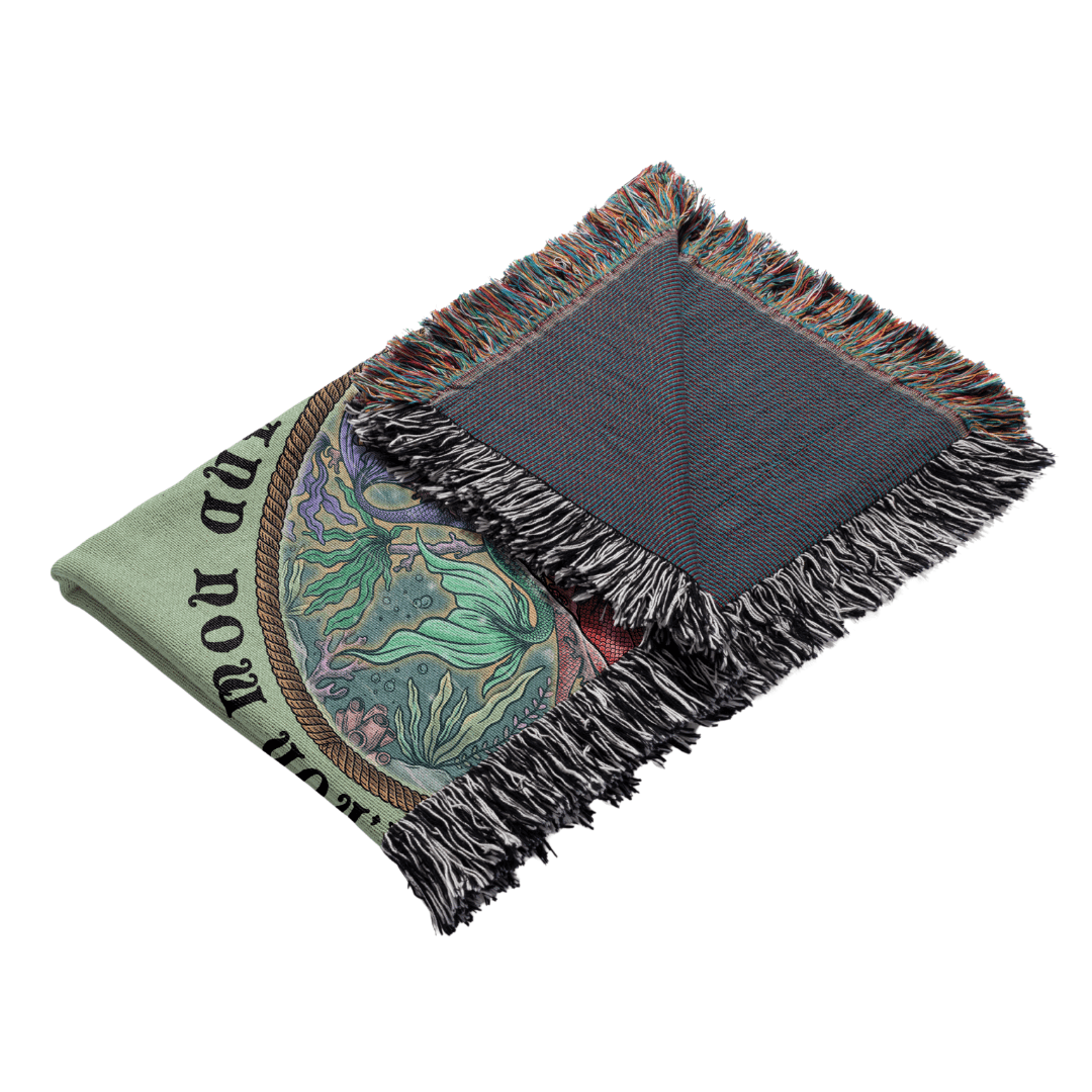 Mountains & Mermaids Siren Sister's Woven Blanket (Green) 60" × 50" 12991136206254636662