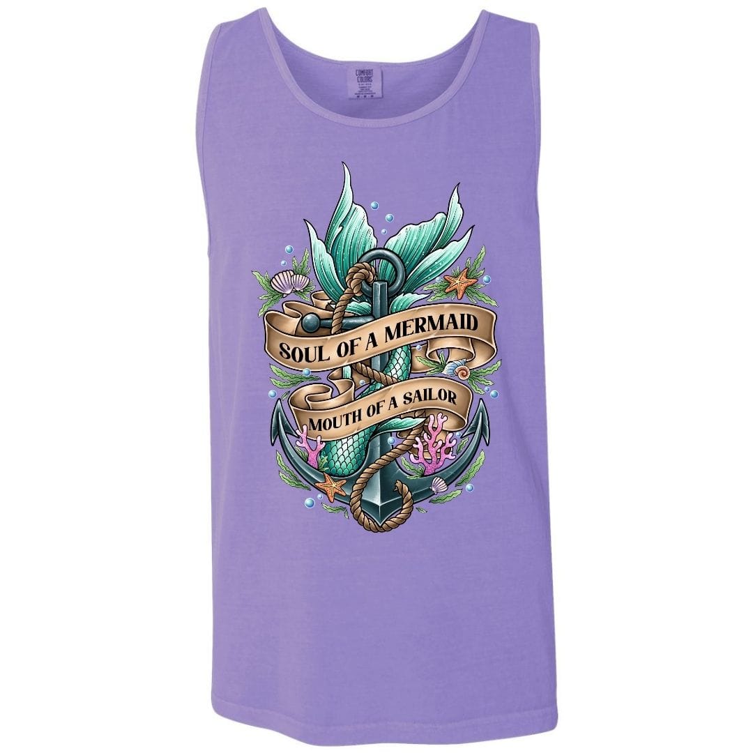 Mountains & Mermaids Soul Of A Mermaid Boyfriend Tank Small / Violet