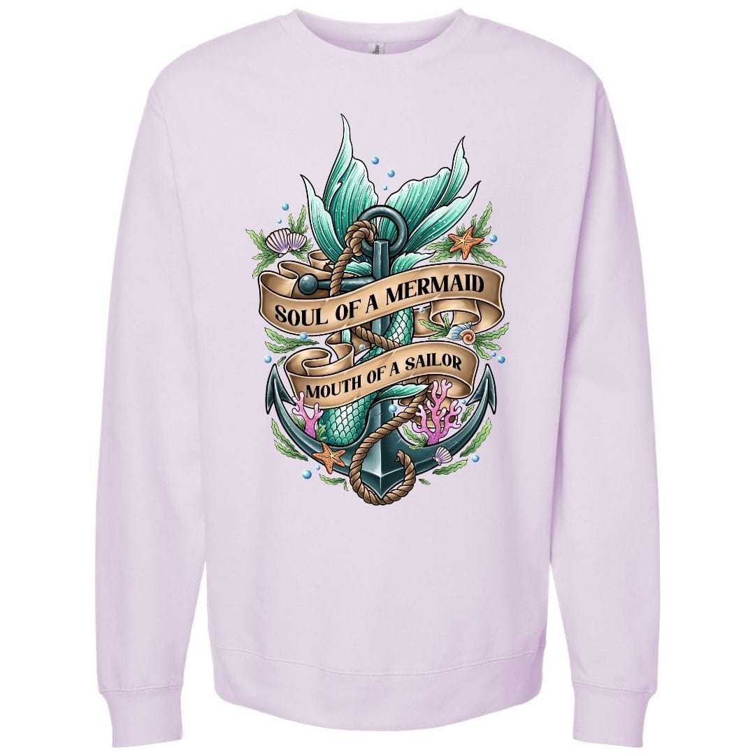 Mountains & Mermaids Soul Of A Mermaid Crewneck Sweatshirt Small / Lilac