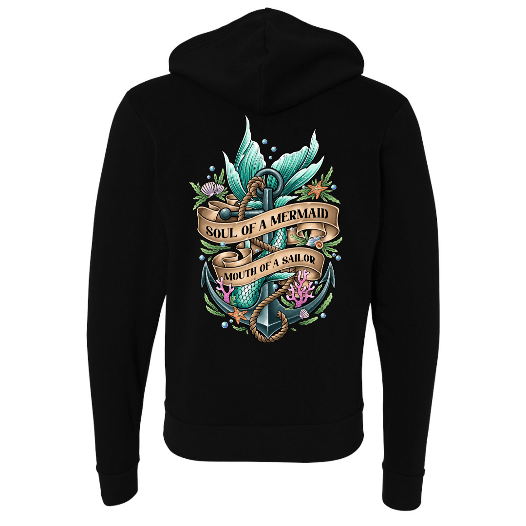 Mountains & Mermaids Soul Of A Mermaid Full Zip Fleece Hoodie Small / Black