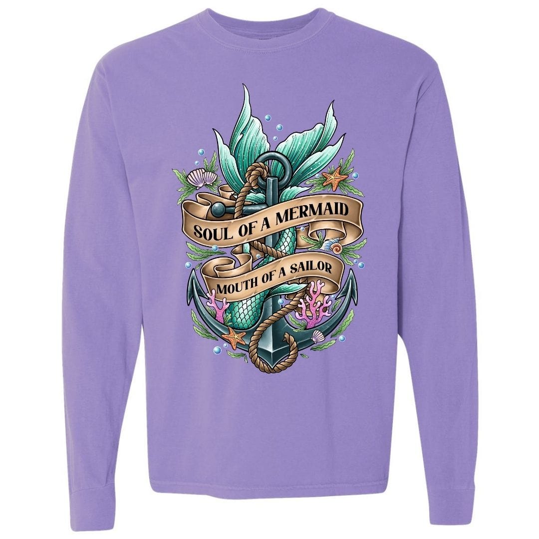 Mountains & Mermaids Soul Of A Mermaid Long Sleeve T-Shirt Small / Violet