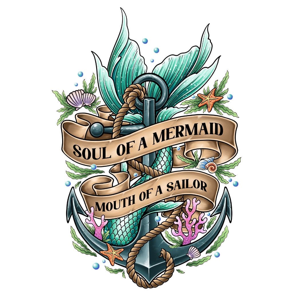 Mountains & Mermaids Soul of a Mermaid, Mouth of a Sailor Decal