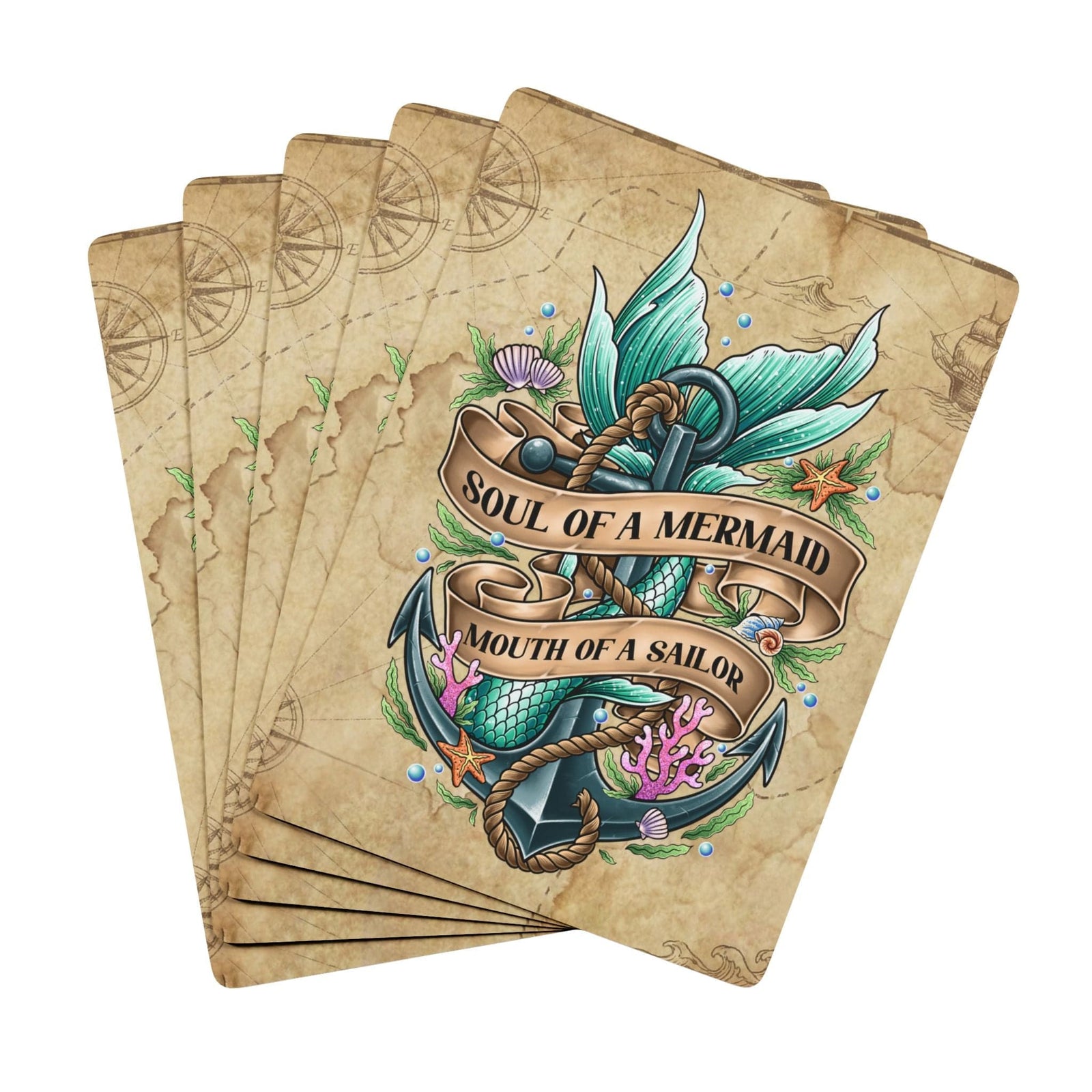 Mountains & Mermaids Soul of a Mermaid, Mouth of a Sailor Playing Cards 2.5" x 3.5" 29925401167391543680