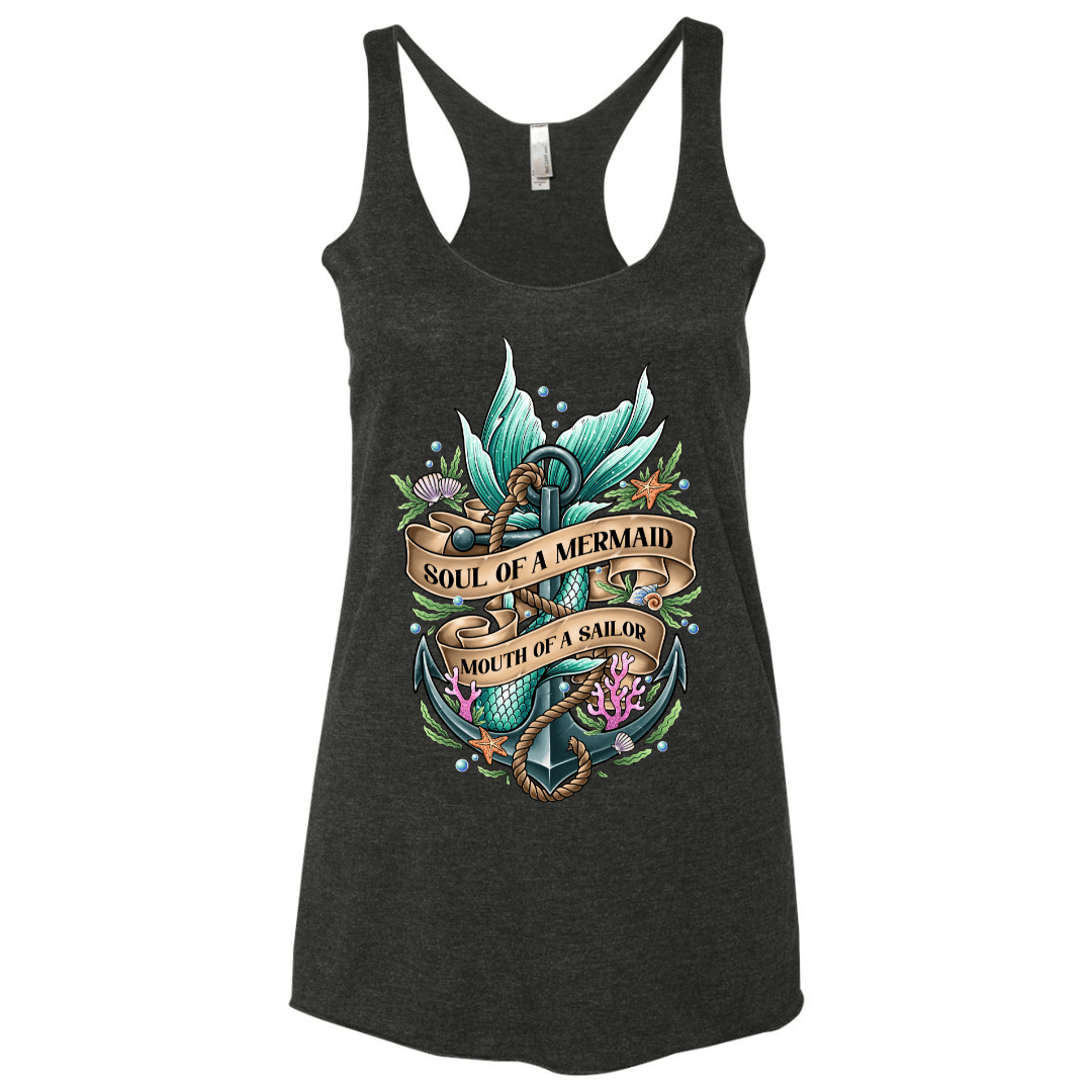Mountains & Mermaids Soul Of A Mermaid Racerback Tank Small / Black