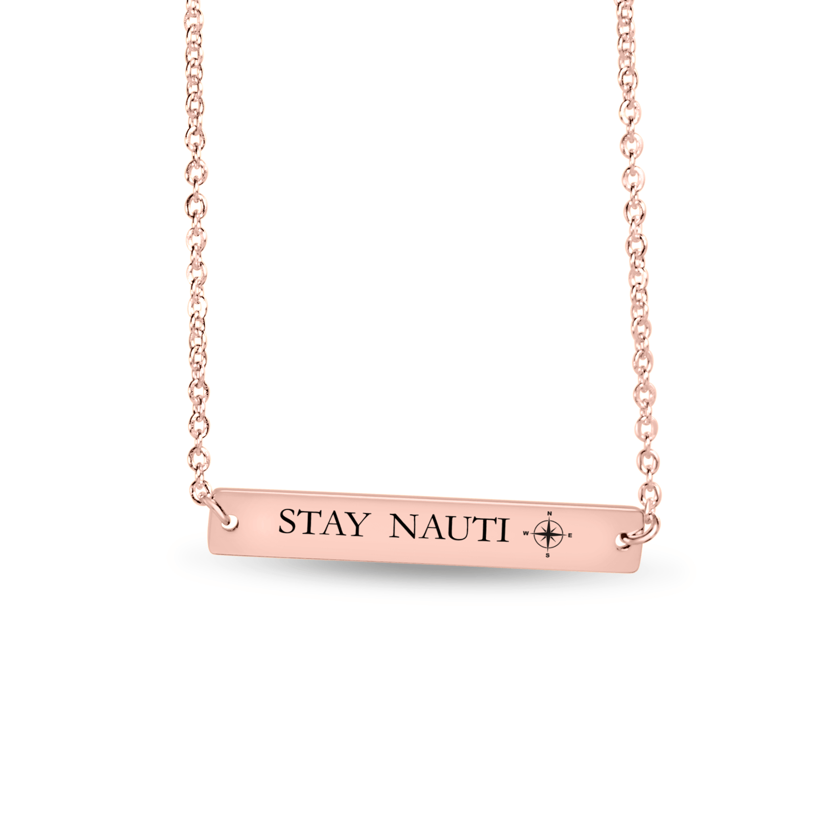 Mountains & Mermaids Stay Nauti Horizontal Bar Necklace 18K Rose Gold Finish OP65PL03