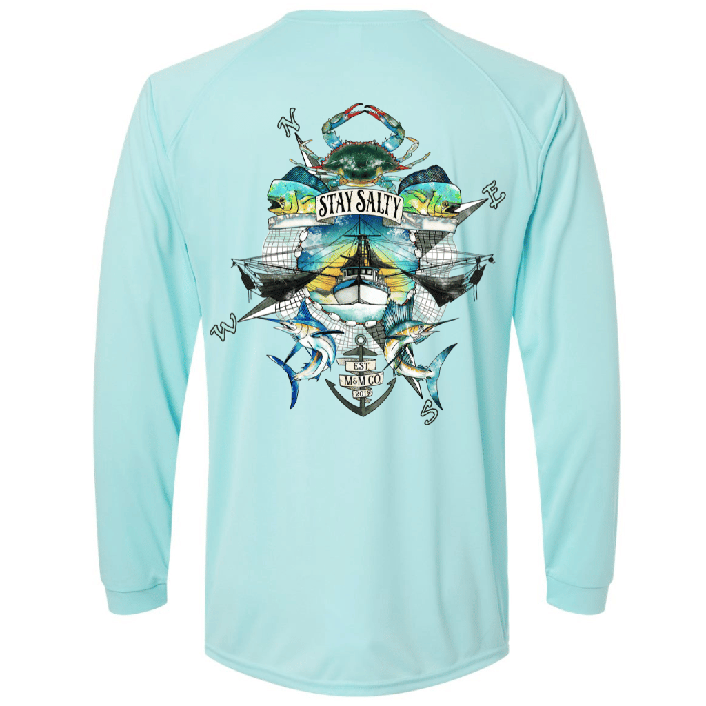 Mountains & Mermaids Stay Salty Performance Sun Shirt Small / Aqua MM2497