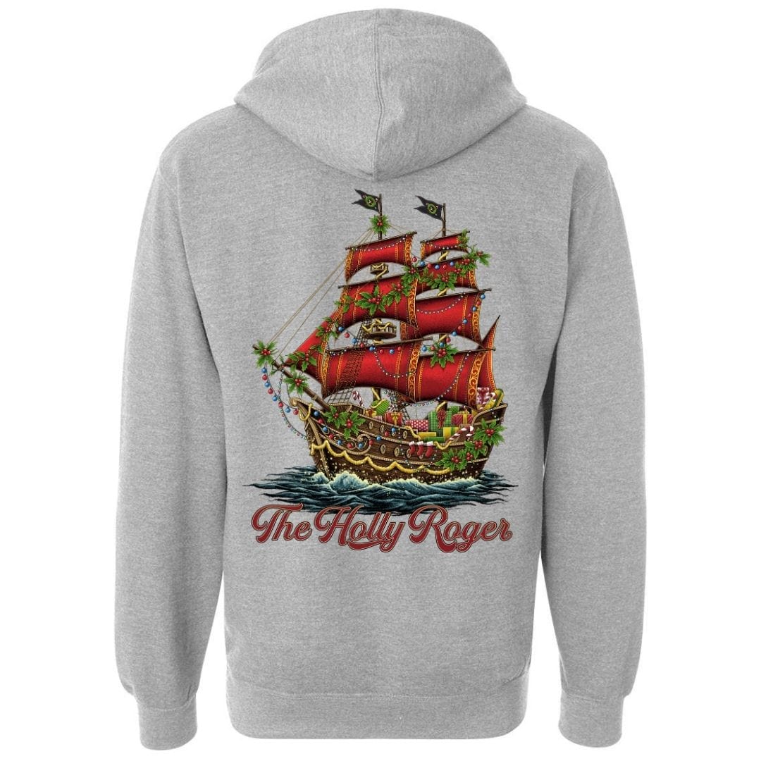 Mountains & Mermaids The Holly Roger Full Zip Fleece Hoodie (Gray) S