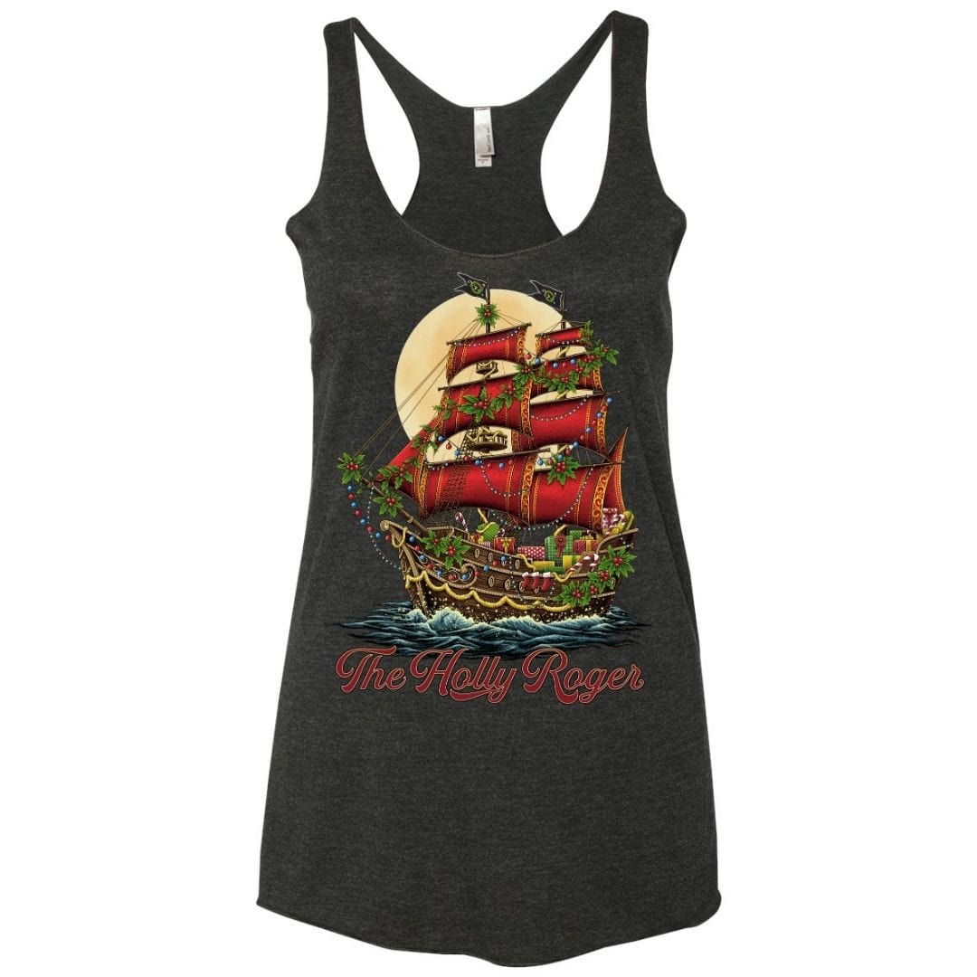 Mountains & Mermaids The Holly Roger Racerback Tank (Black) Small