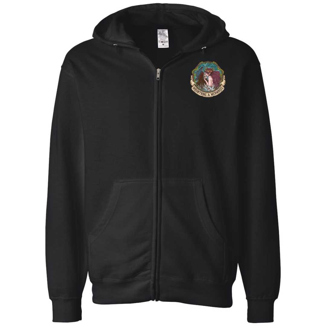 Mountains & Mermaids The Lovers Fleece Zip-Up Hoodie (Black)