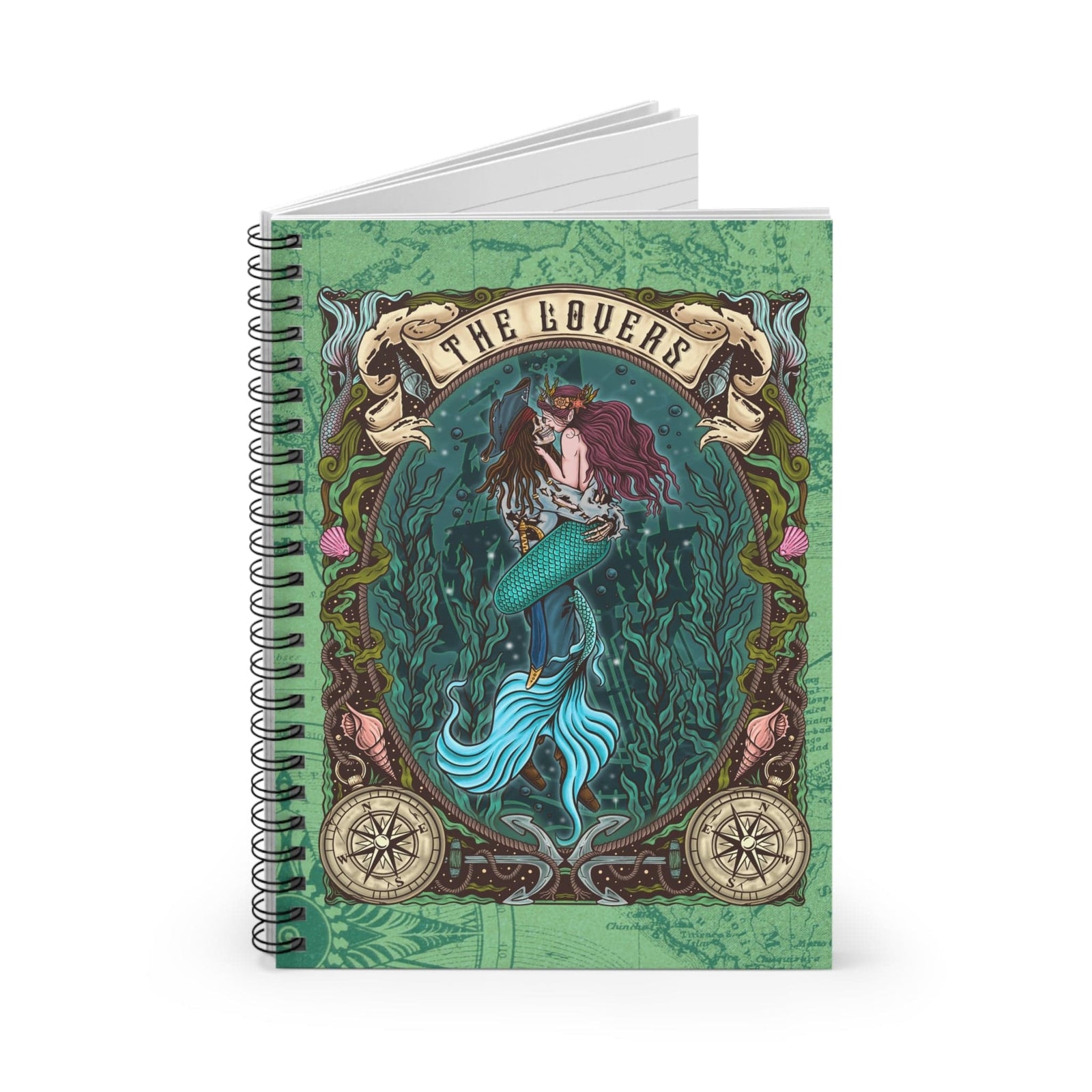 Mountains & Mermaids The Lovers Spiral Notebook One Size 29927215113493439203