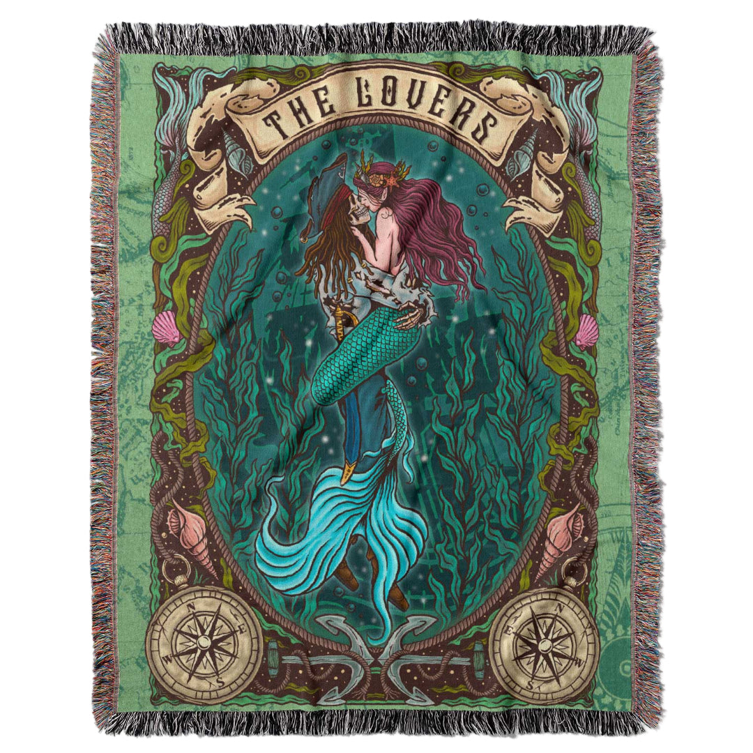 Mountains & Mermaids The Lovers Woven Blanket 52'' × 37'' 41250786391032377836