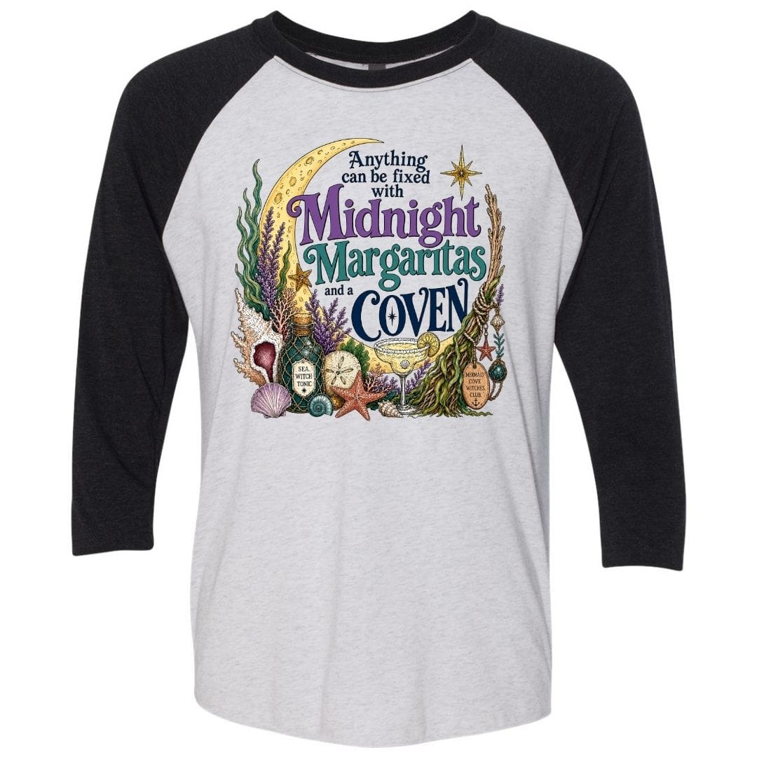 Mountains & Mermaids The Mermaid Coven Baseball T-Shirt Small / Vintage Black