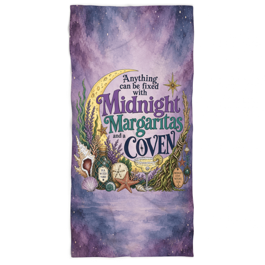 Mountains & Mermaids The Mermaid Coven (Mystic) Beach Towel 36" × 72" 89196721886821175973