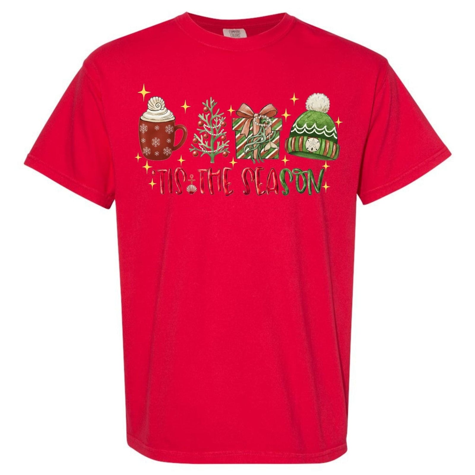 Mountains & Mermaids Tis The Season T-Shirt Small / Red