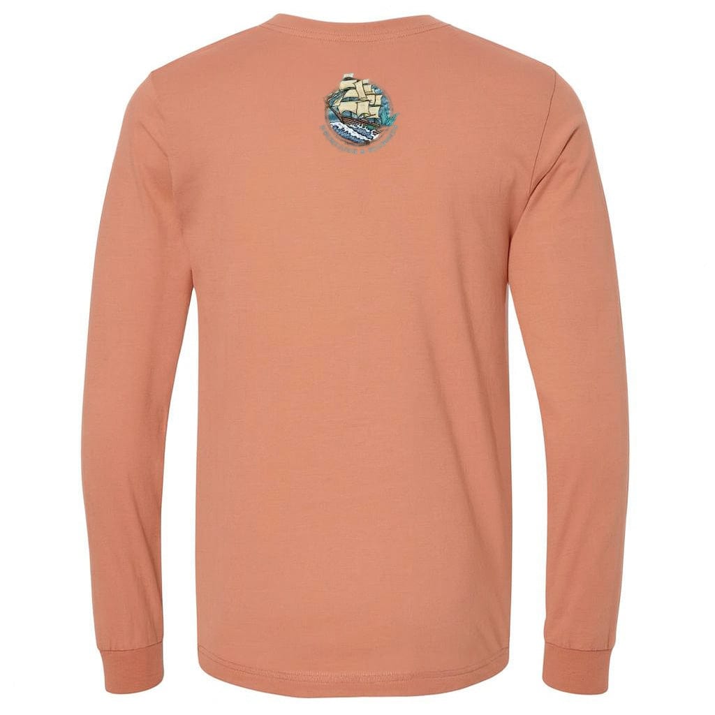 Mountains & Mermaids Uncharted Waters Long Sleeve T-Shirt (Terracotta)