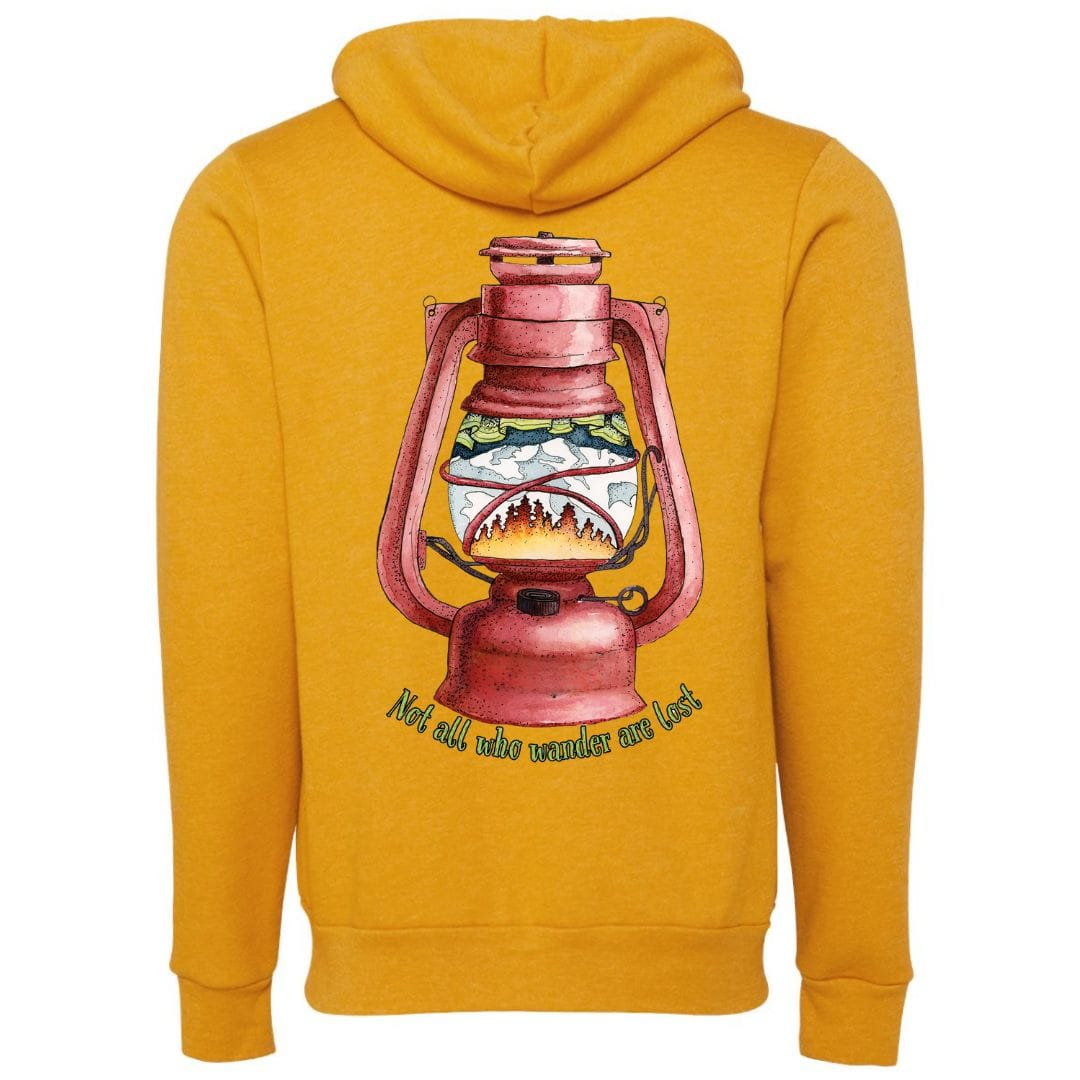 Mountains & Mermaids Wander Lantern Full Zip Fleece Hoodie Small / Marigold
