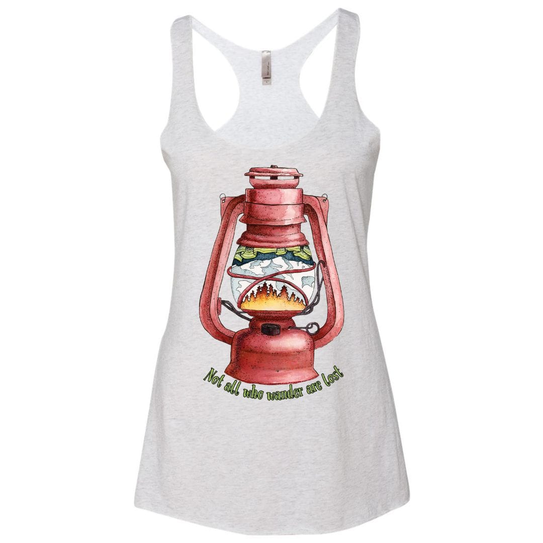 Mountains & Mermaids Wander Lantern Racerback Tank Small / Heather White