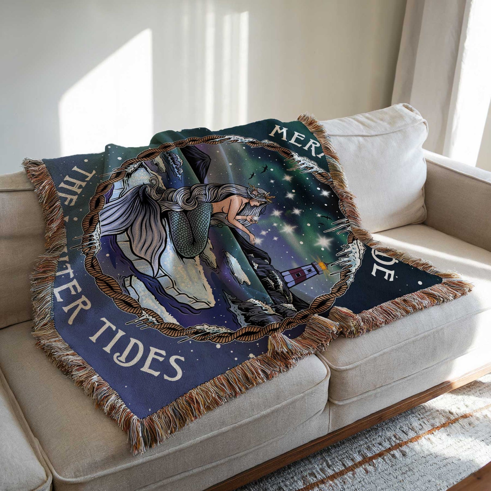Mountains & Mermaids Winter Tides Mermaid Woven Blanket
