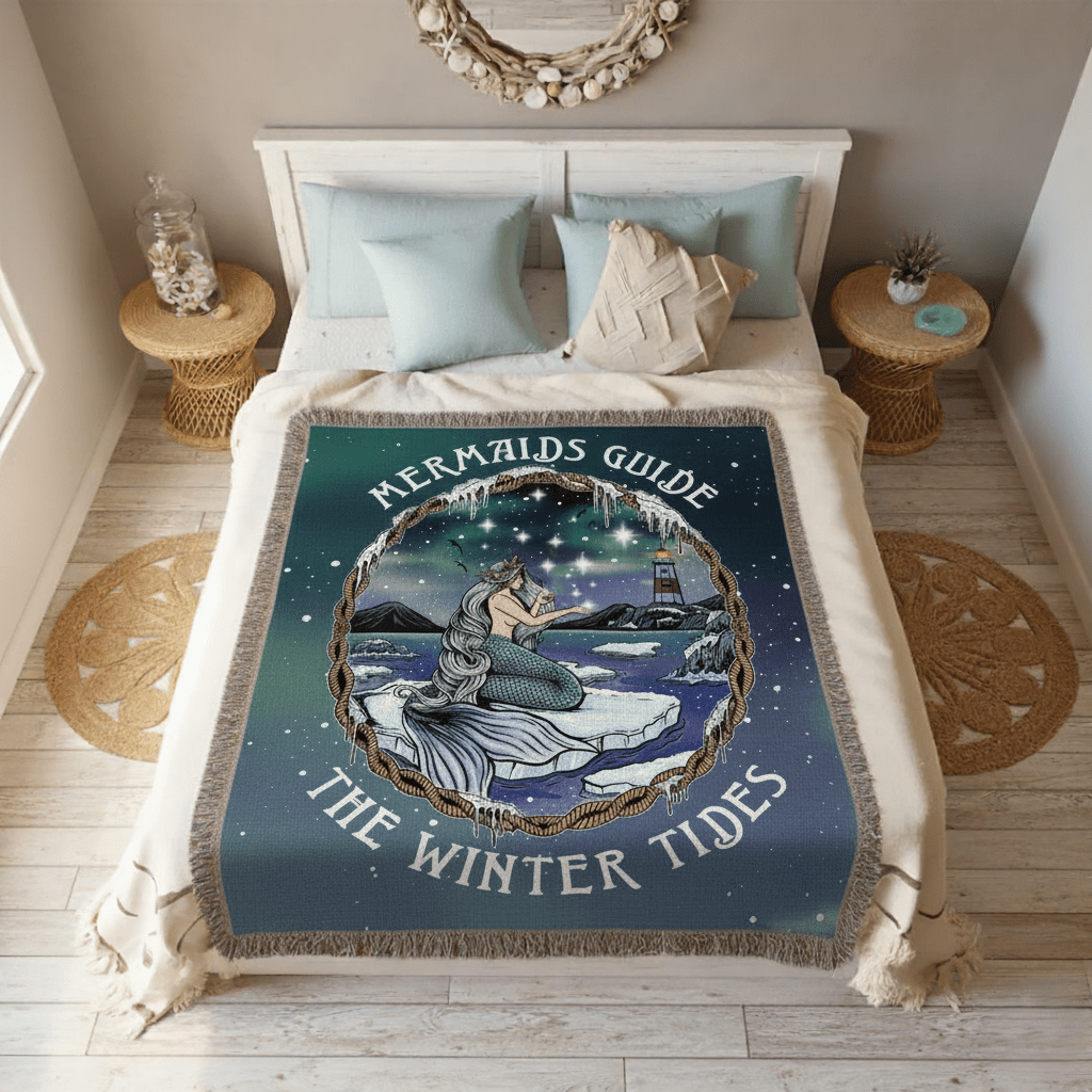 Mountains & Mermaids Winter Tides Mermaid Woven Blanket