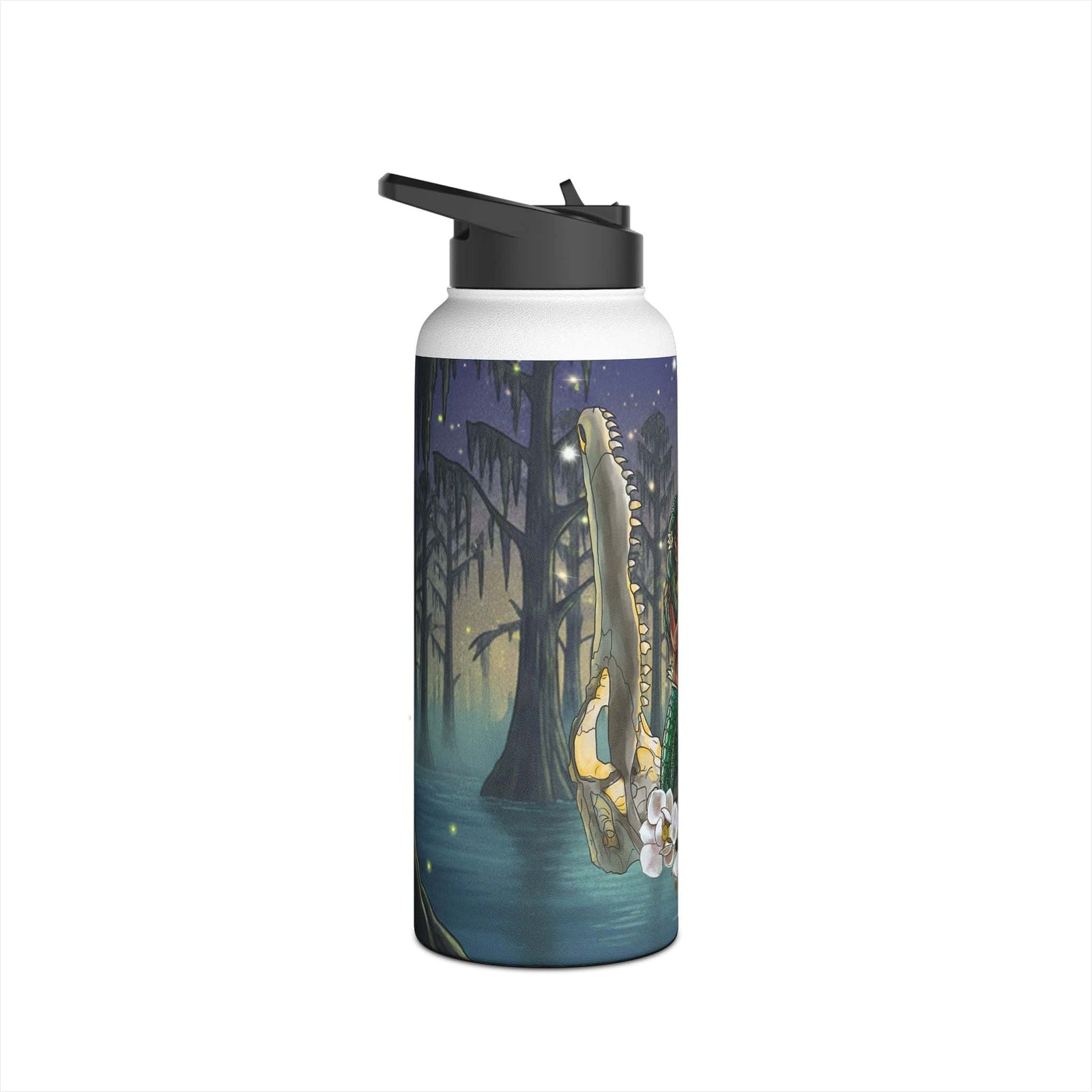 Printify Bayou Mermaid 32oz Stainless Steel Water Bottle 32oz / White 24578528812147884209