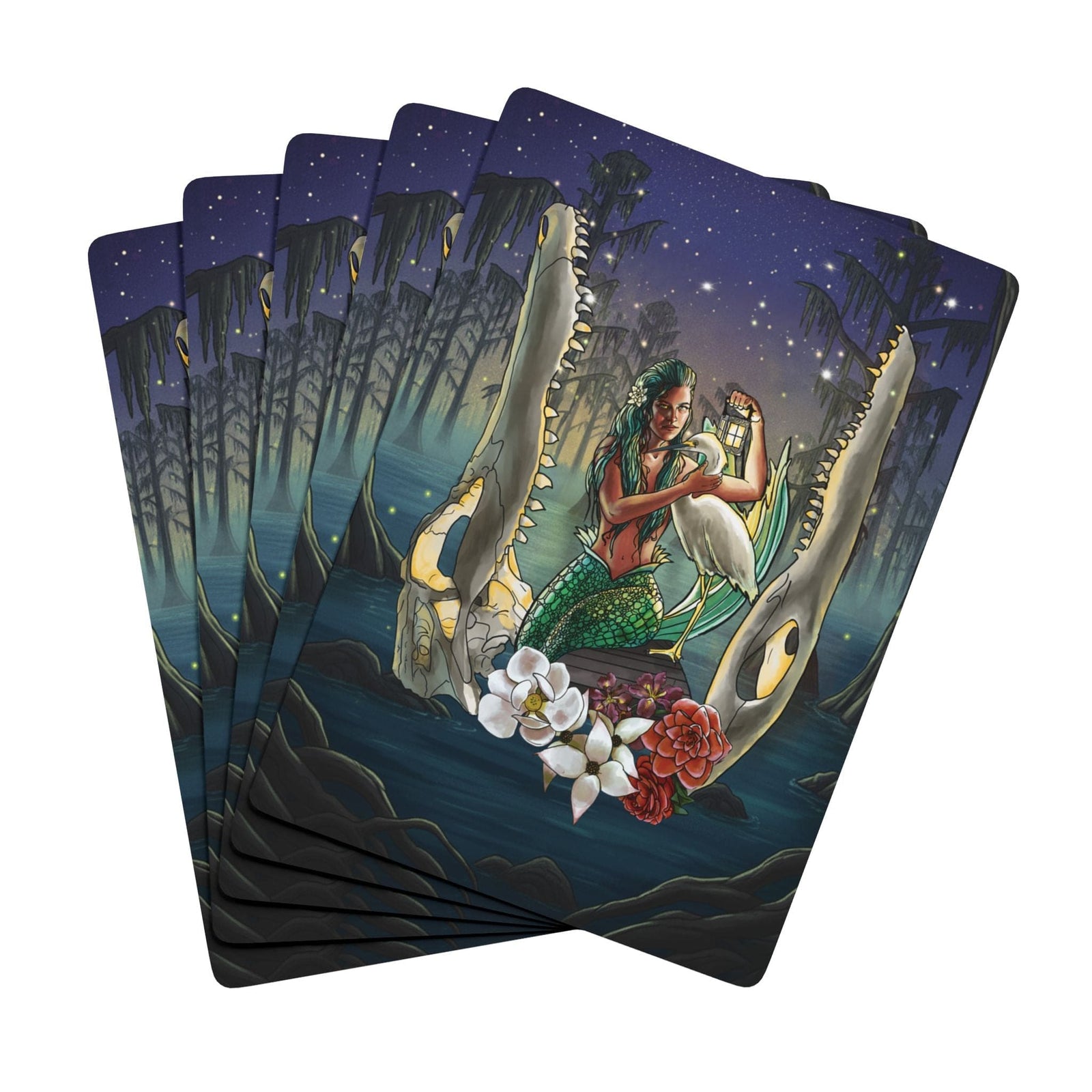 Printify Bayou Mermaid Playing Cards 2.5" x 3.5" / White / Semi Glossy 30026832298281017517