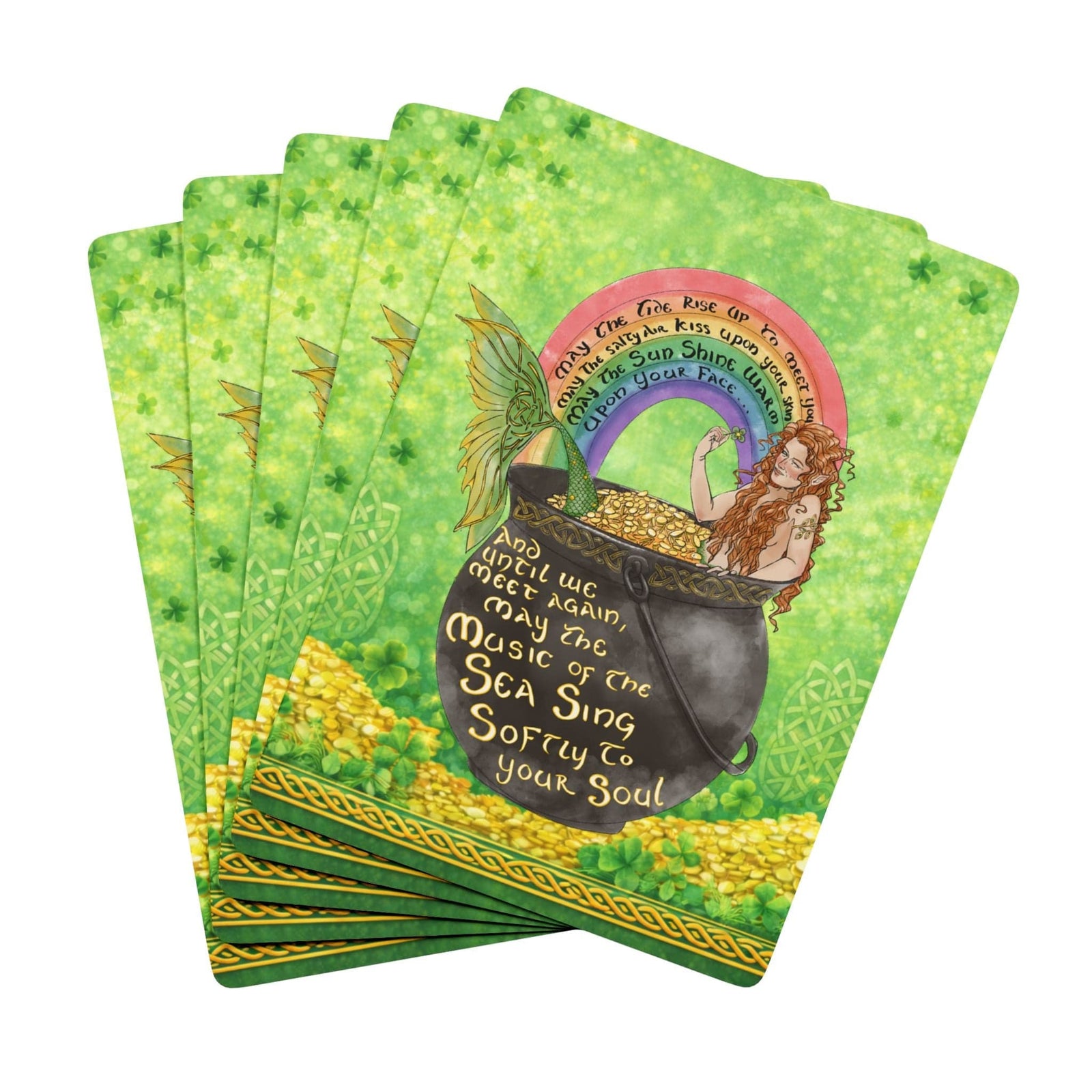 Printify Celtic Mermaid Playing Cards 2.5" x 3.5" / White / Semi Glossy 31604294854487808766