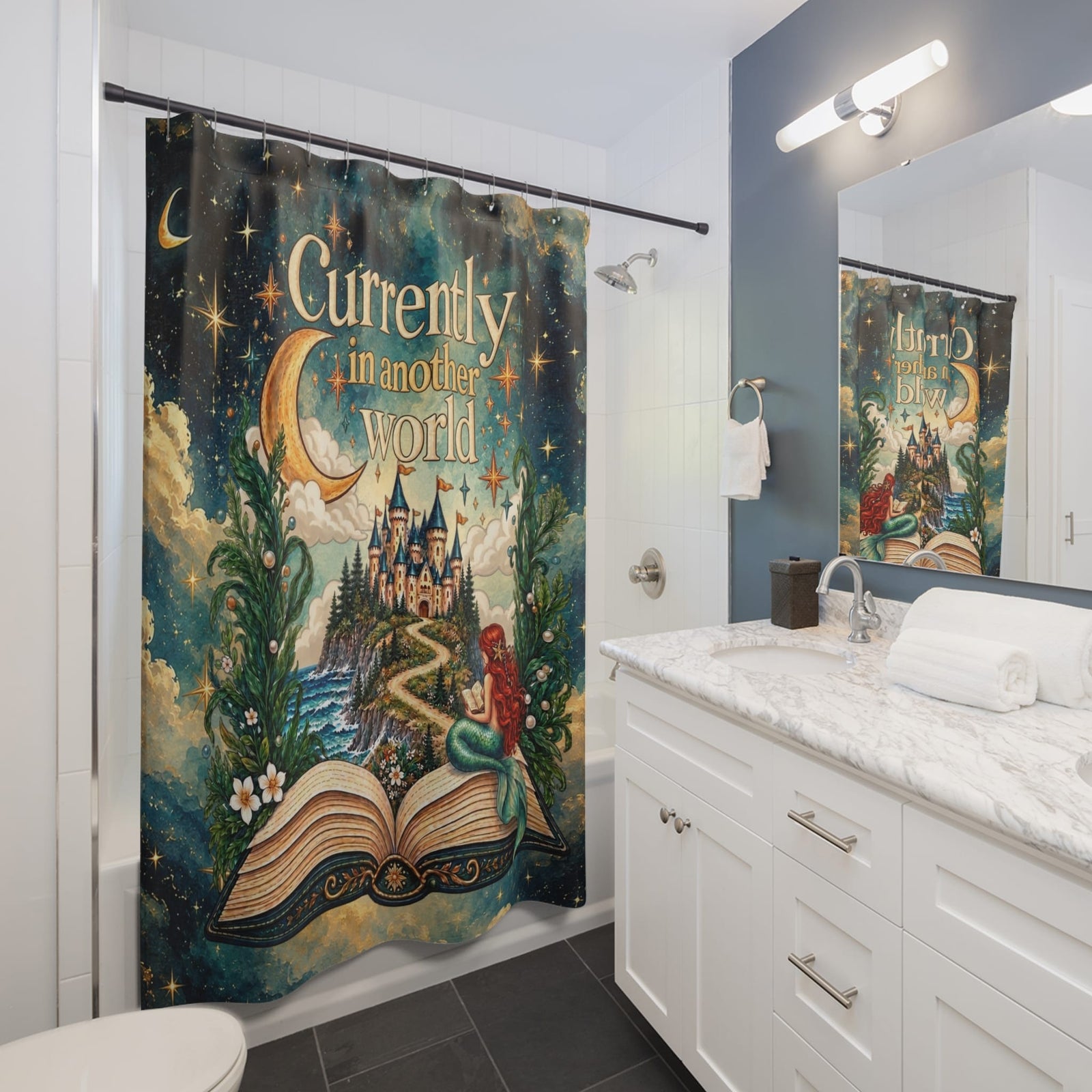 Printify In Another World Shower Curtain 71" × 74" 91490166341993115601