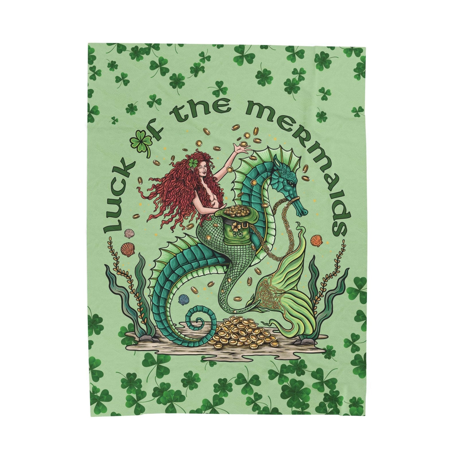 Printify Luck Of The Mermaids Plush Blanket