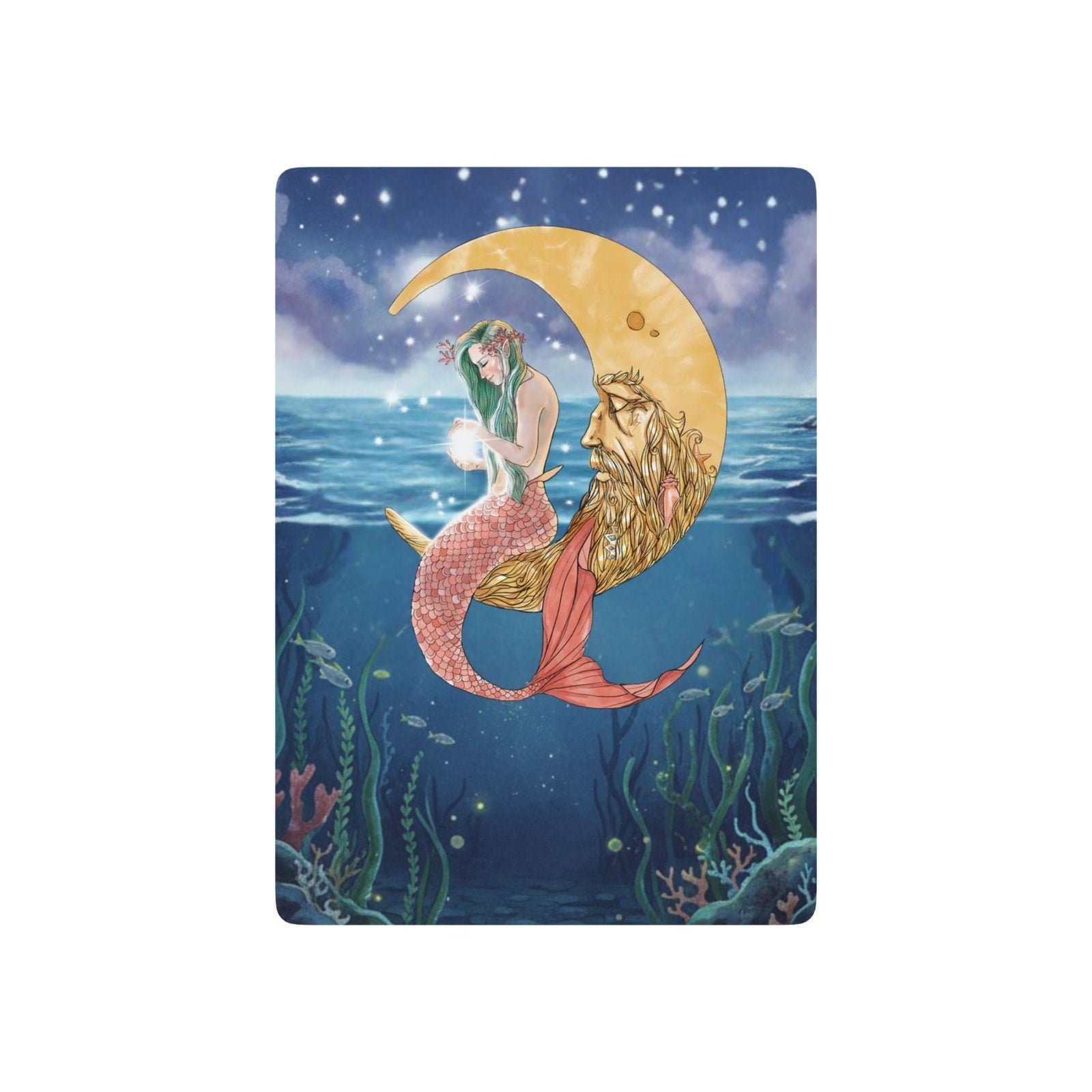 Printify Mermaid In The Moon Playing Cards 2.5" x 3.5" 34022091453645108874