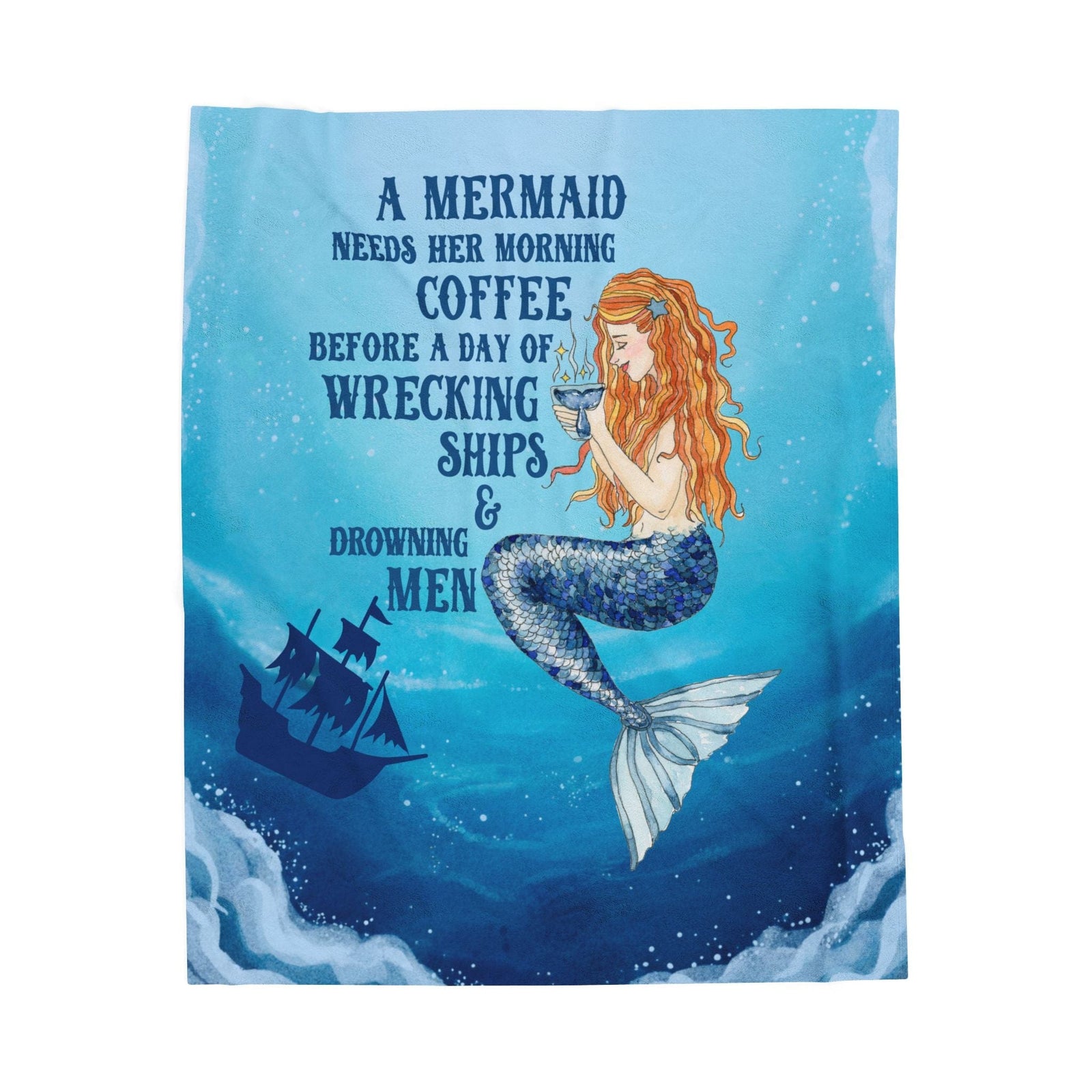 Printify Mermaid's Brew Plush Blanket 50" × 60" 23005172520646261339
