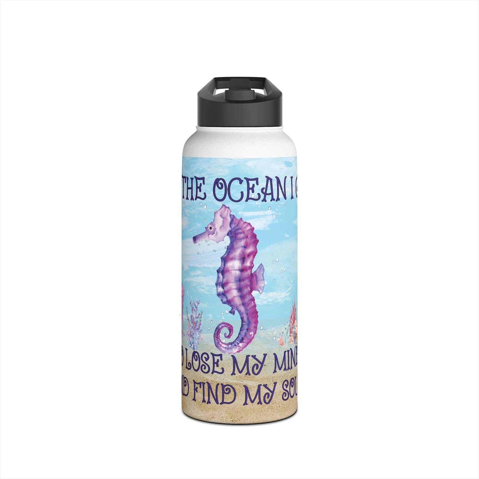 Printify Ocean Soul 32oz Stainless Steel Water Bottle 32oz / White 16021160106673394677