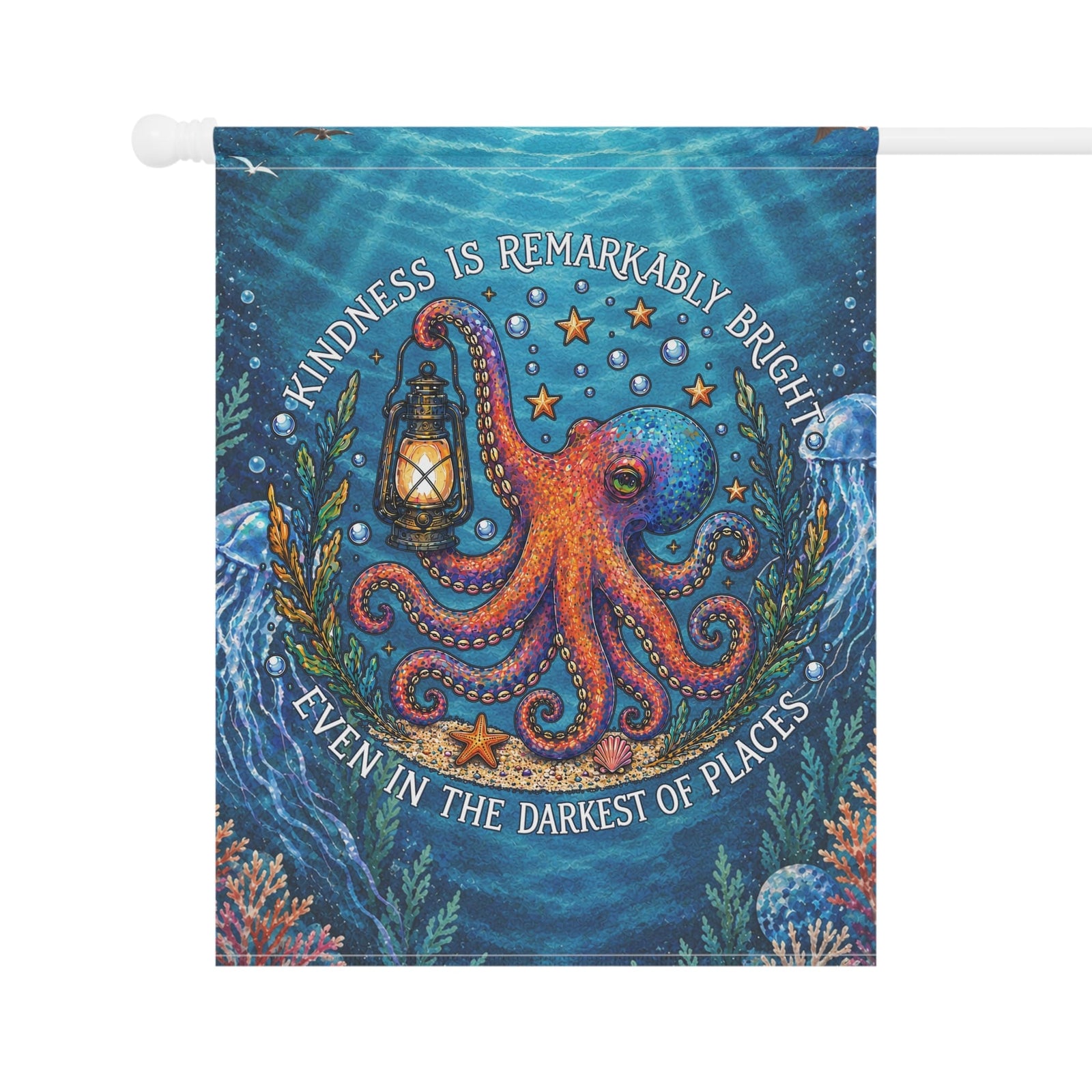 Printify Remarkably Kind Octopus House Flag