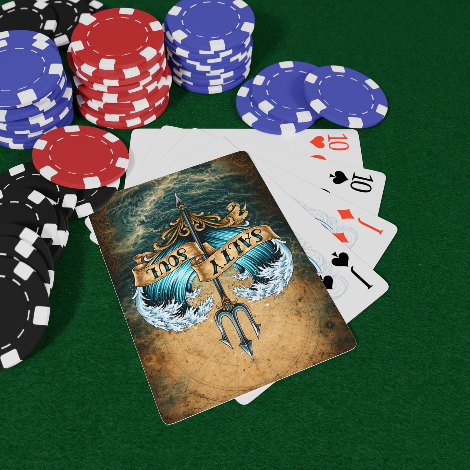 Printify Salty Soul Poker Playing Cards 2.5" x 3.5" / White / Semi Glossy 18702353665536234688