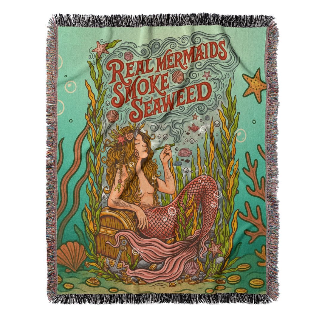 Printify Seaweed Siren Woven Blanket