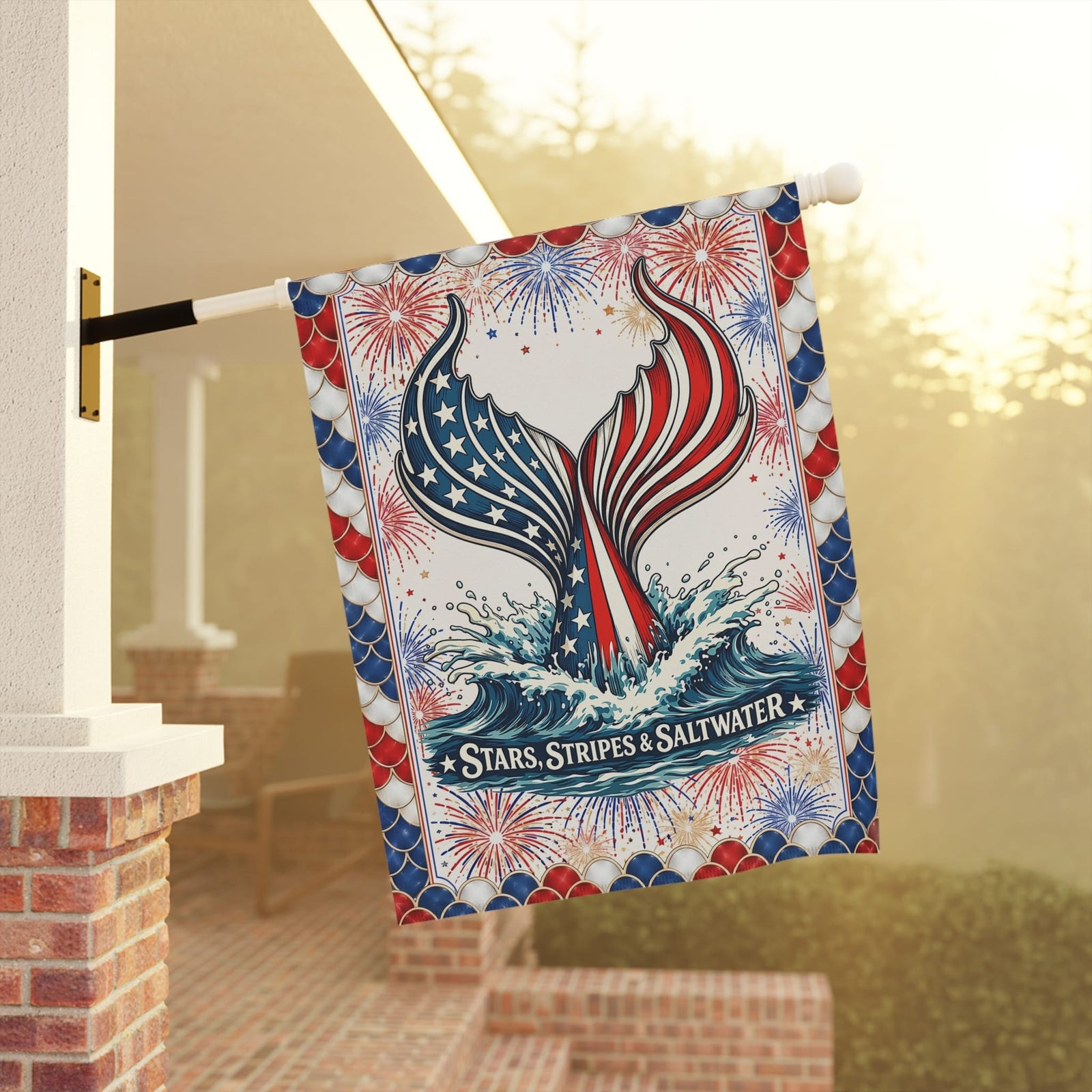 Printify Stars, Stripes & Saltwater House Flag 24.5'' × 32'' 21110114768890946870