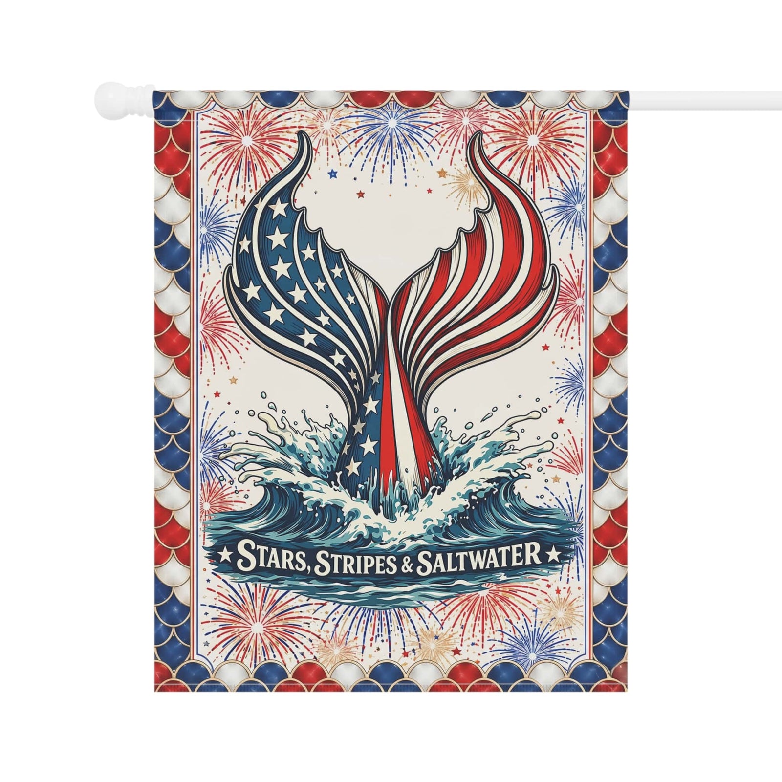 Printify Stars, Stripes & Saltwater House Flag 24.5'' × 32'' 21110114768890946870