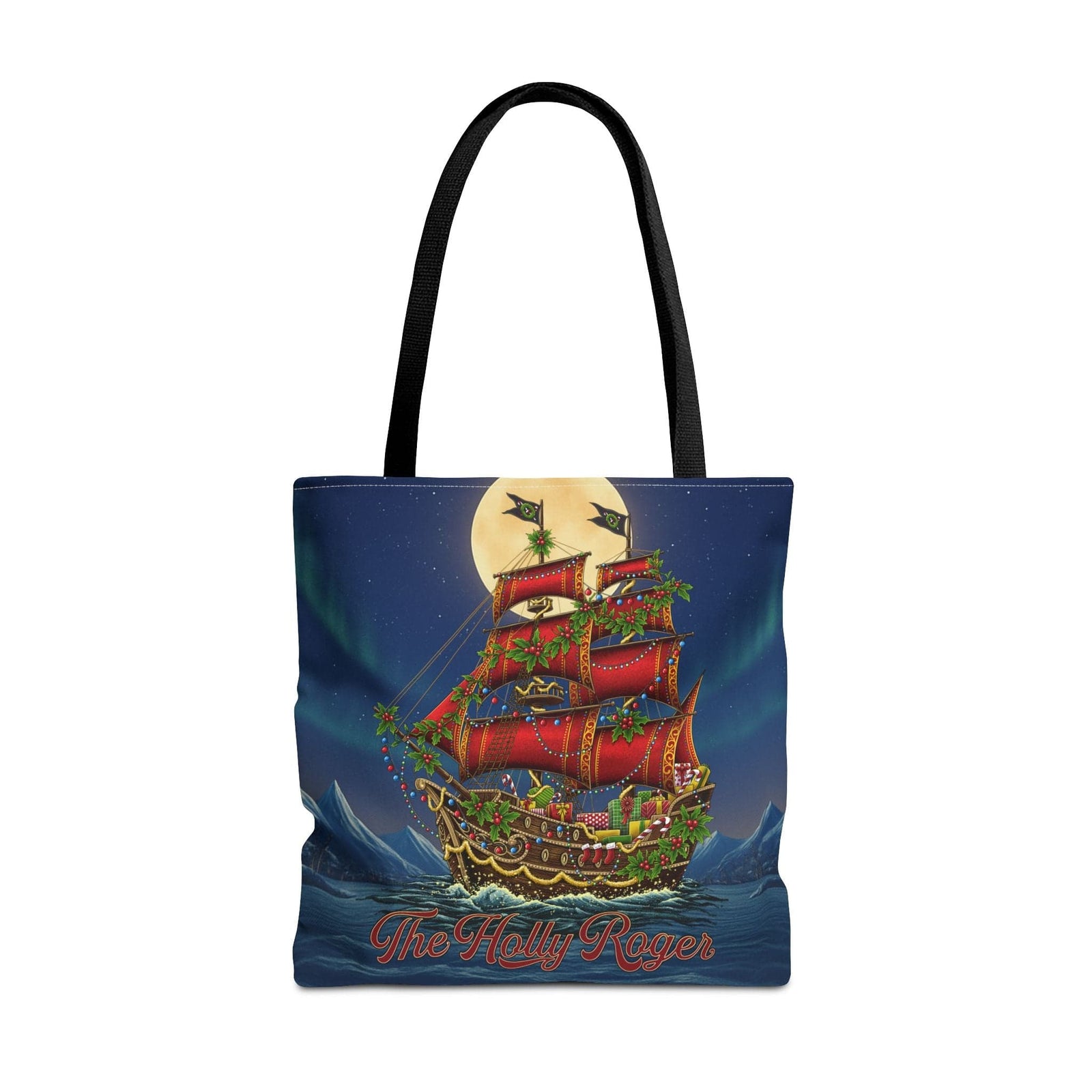 Printify The Holly Roger Tote Bag 18" × 18'' / Black 15064720214198058477