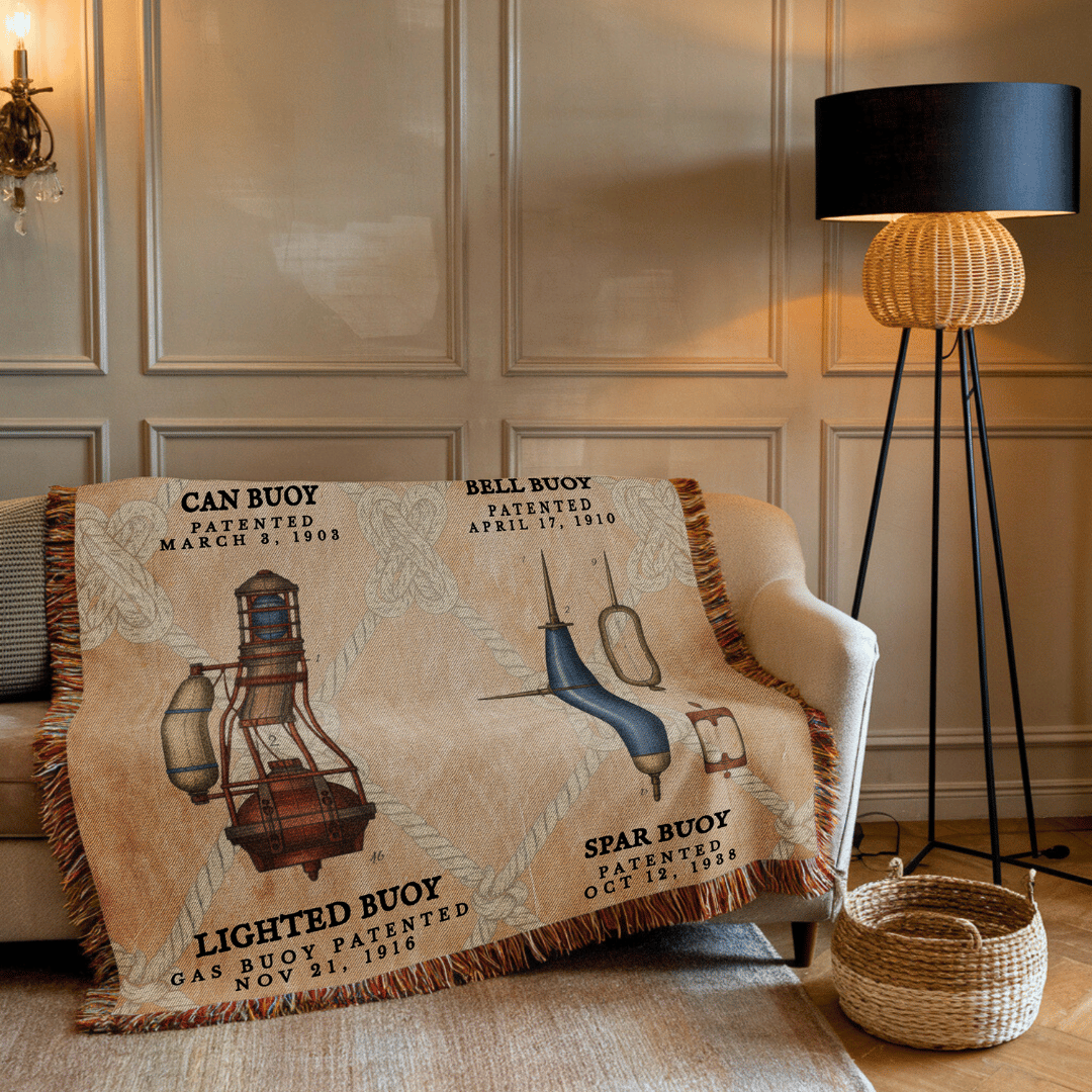 Printify Vintage Buoy Woven Blanket