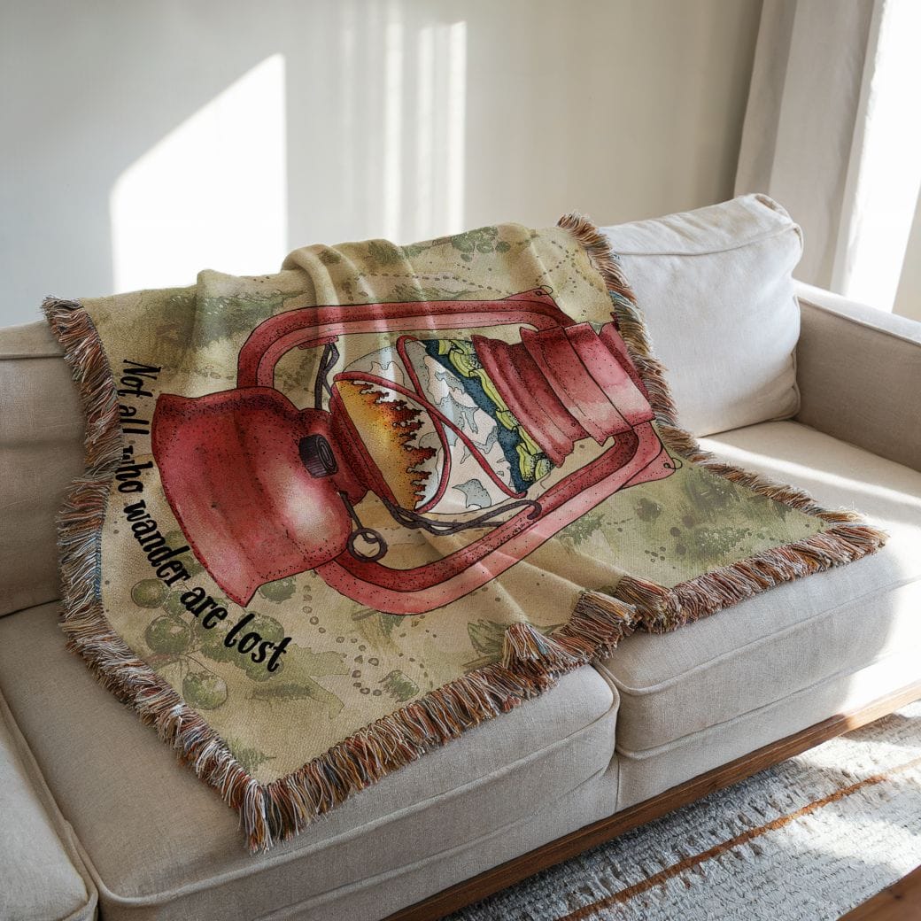 Printify Wander Lantern Woven Blanket