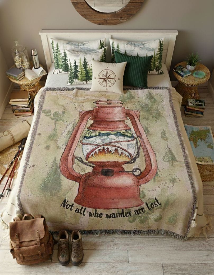 Printify Wander Lantern Woven Blanket